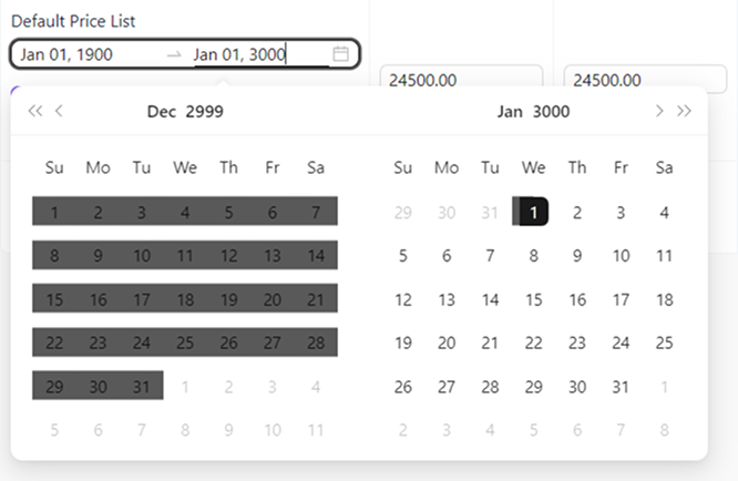 Booking calendar with date range picker